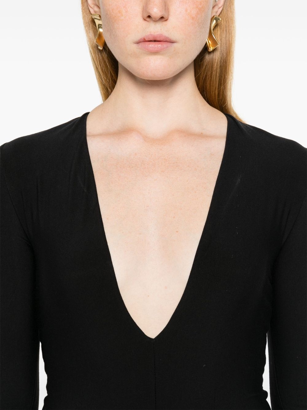 plunging V-neck bodysuit - 5