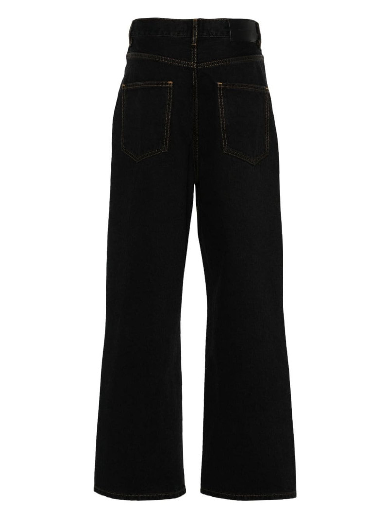 WARDROBE.NYC logo-patch cotton wide-leg jeans outlook