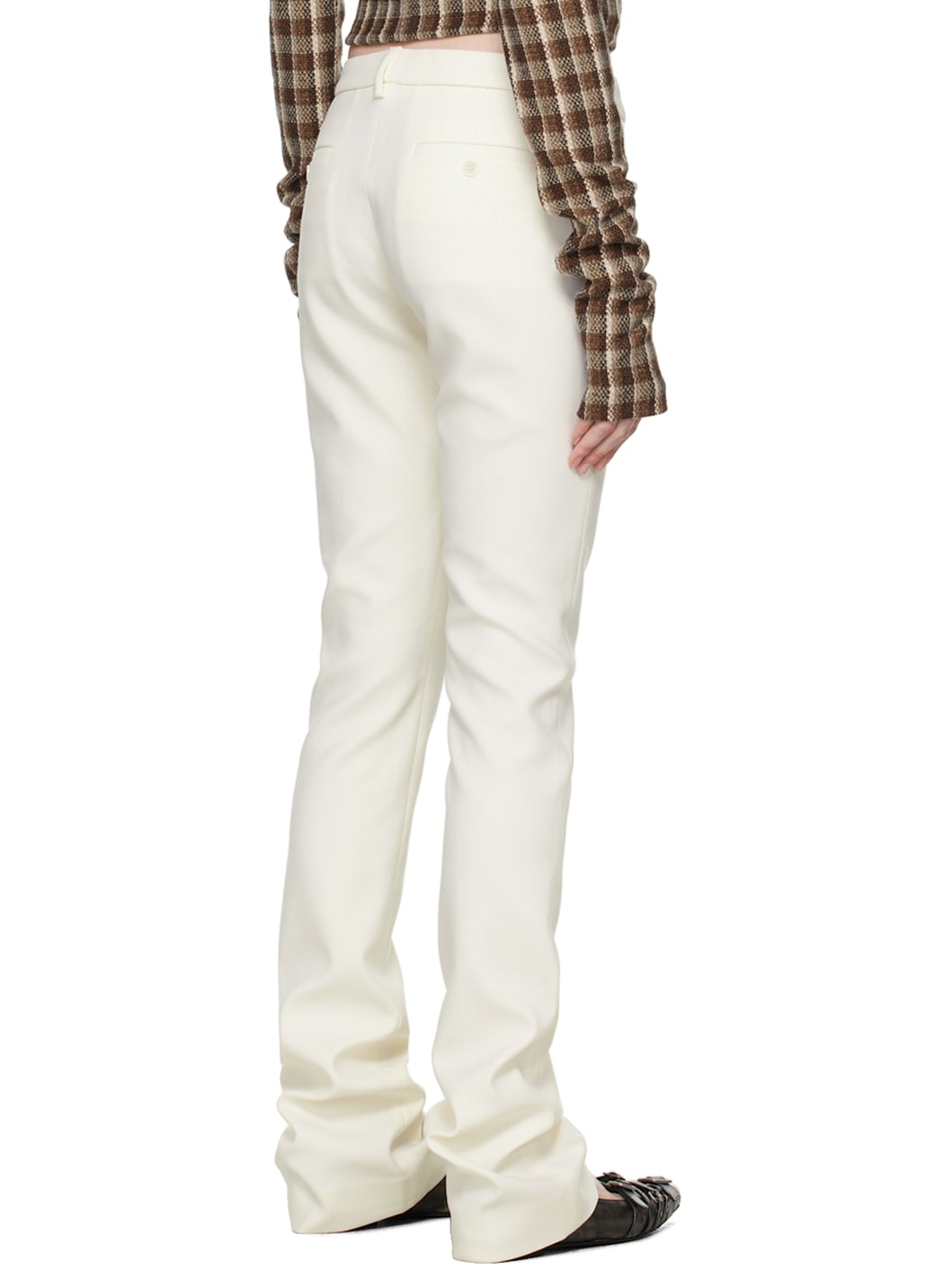 White Wool Trousers - 3