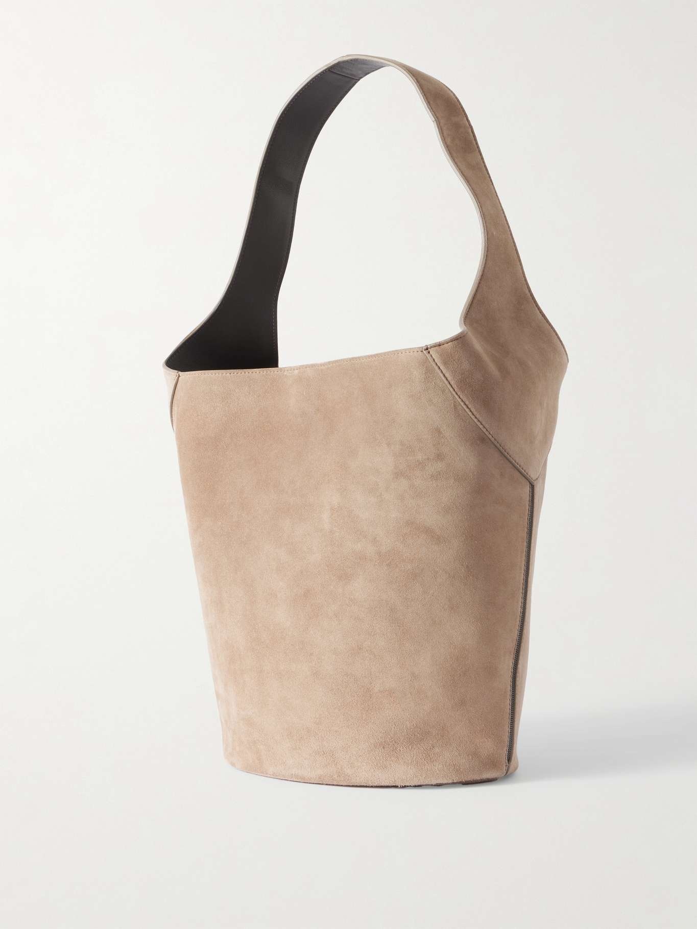 Suede shoulder bag Taupe - 3