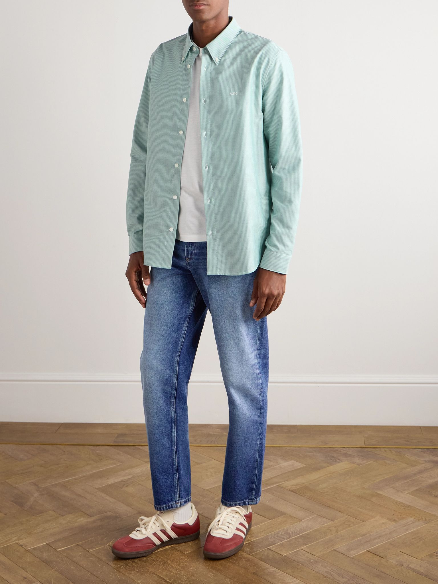 Martin Straight-Leg Cropped Stonewashed Jeans Blue - 2