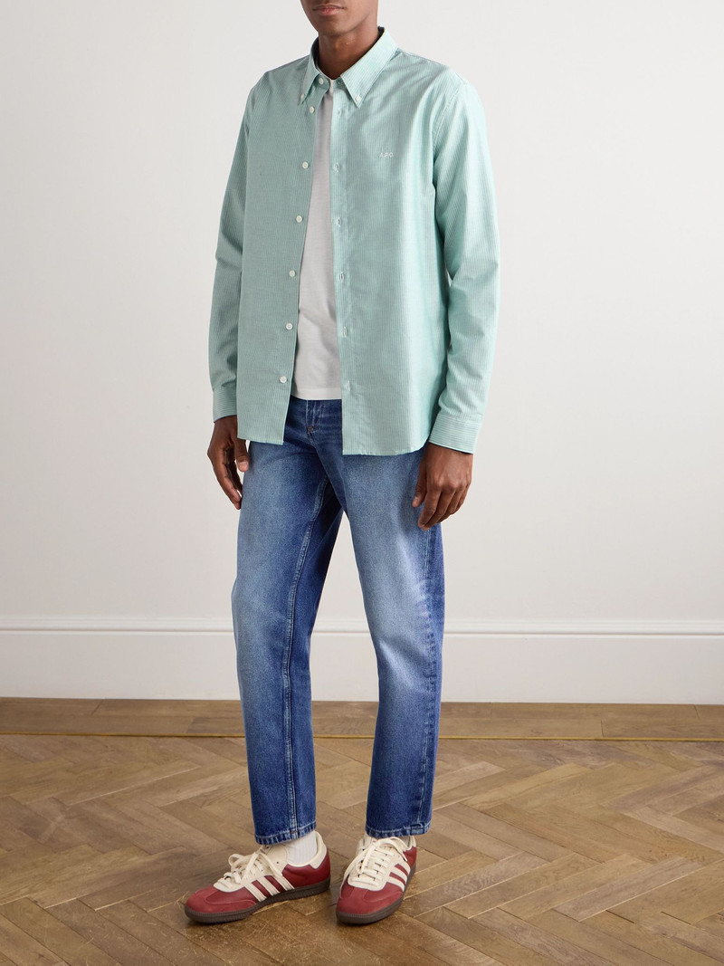A.P.C. Martin Straight-Leg Cropped Stonewashed Jeans Blue outlook
