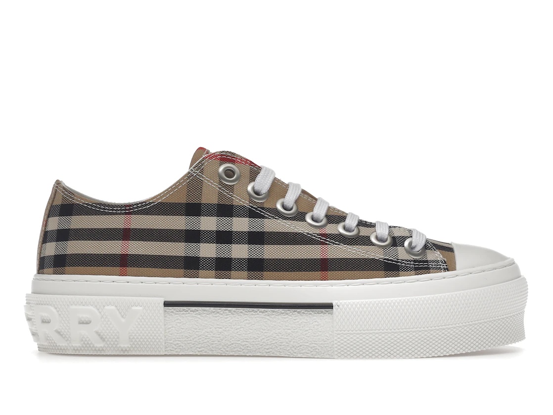 Burberry Vintage Check Cotton Sneakers Archive Beige White (W) - 1