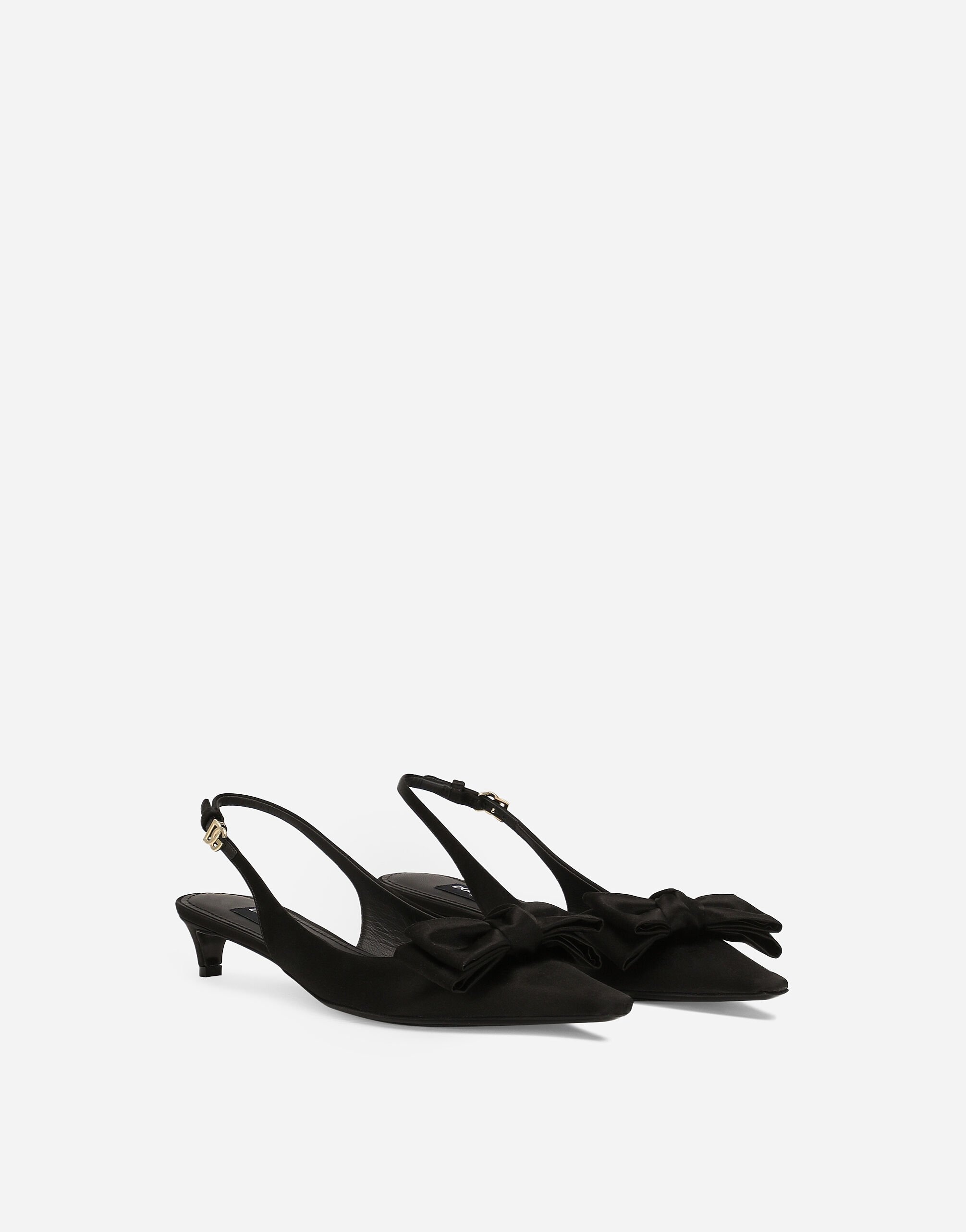 Satin slingbacks with bow detail - 2