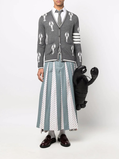 Thom Browne lobster-intarsia merino cardigan outlook