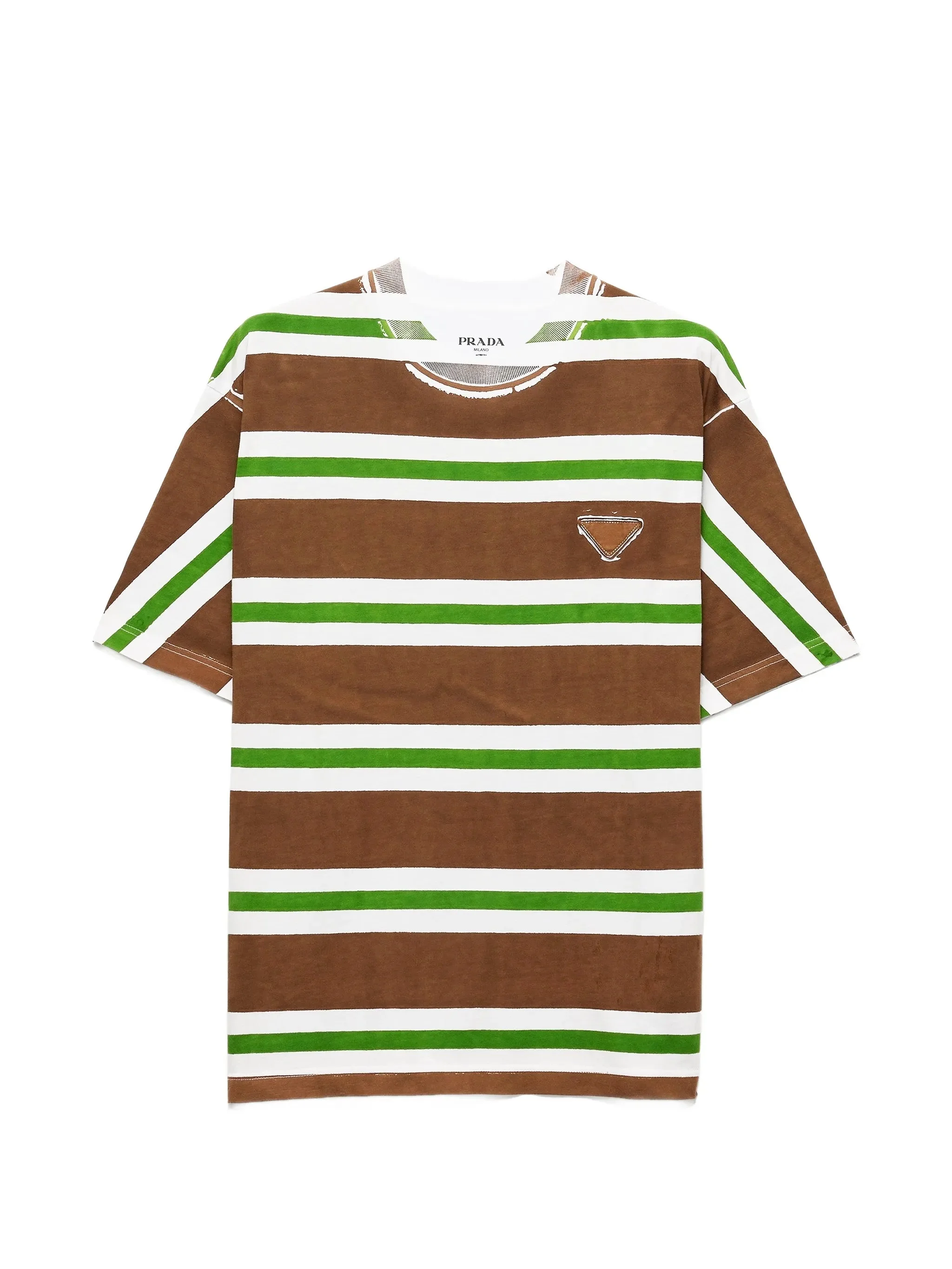 Prada Striped Logo-patch T-shirt - 1