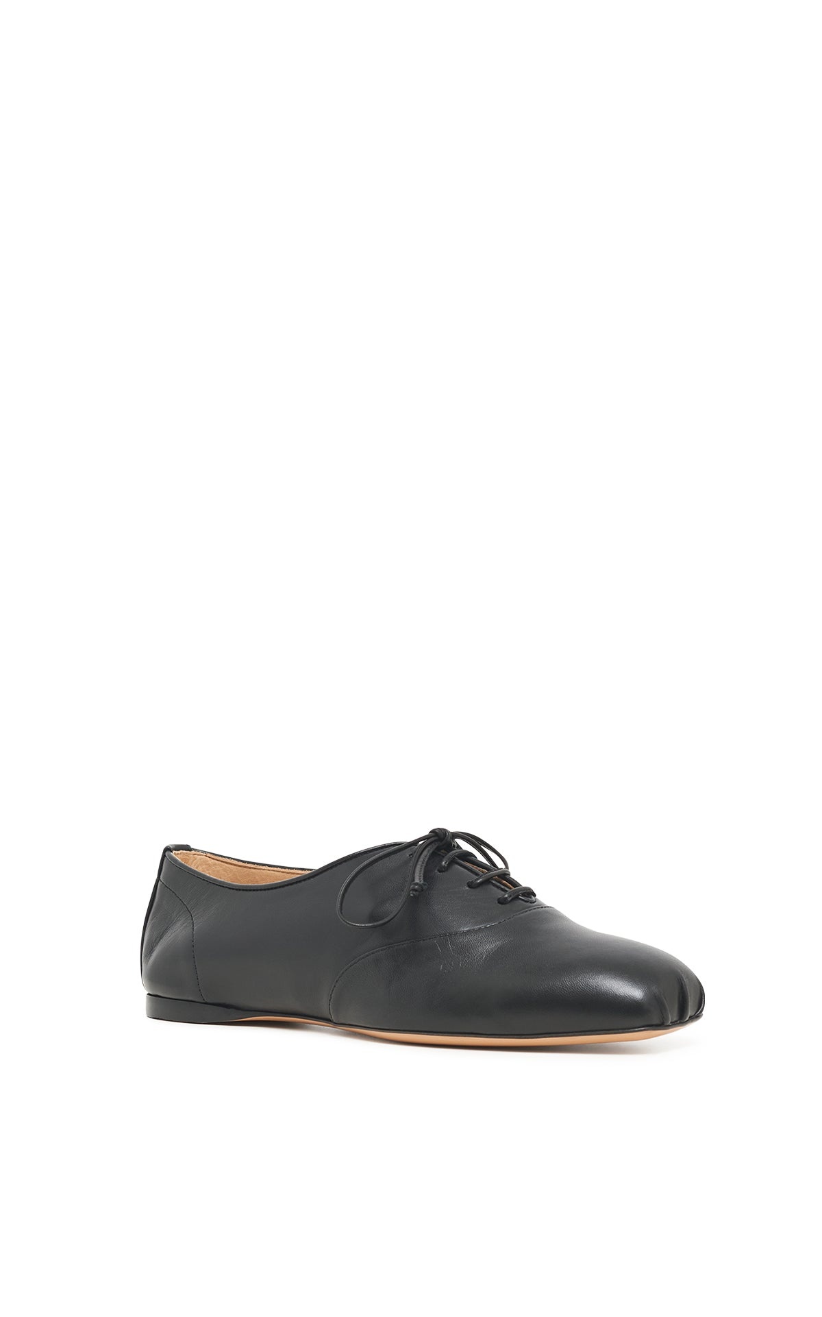Maya Oxford Flat Shoe in Black Nappa Leather - 2
