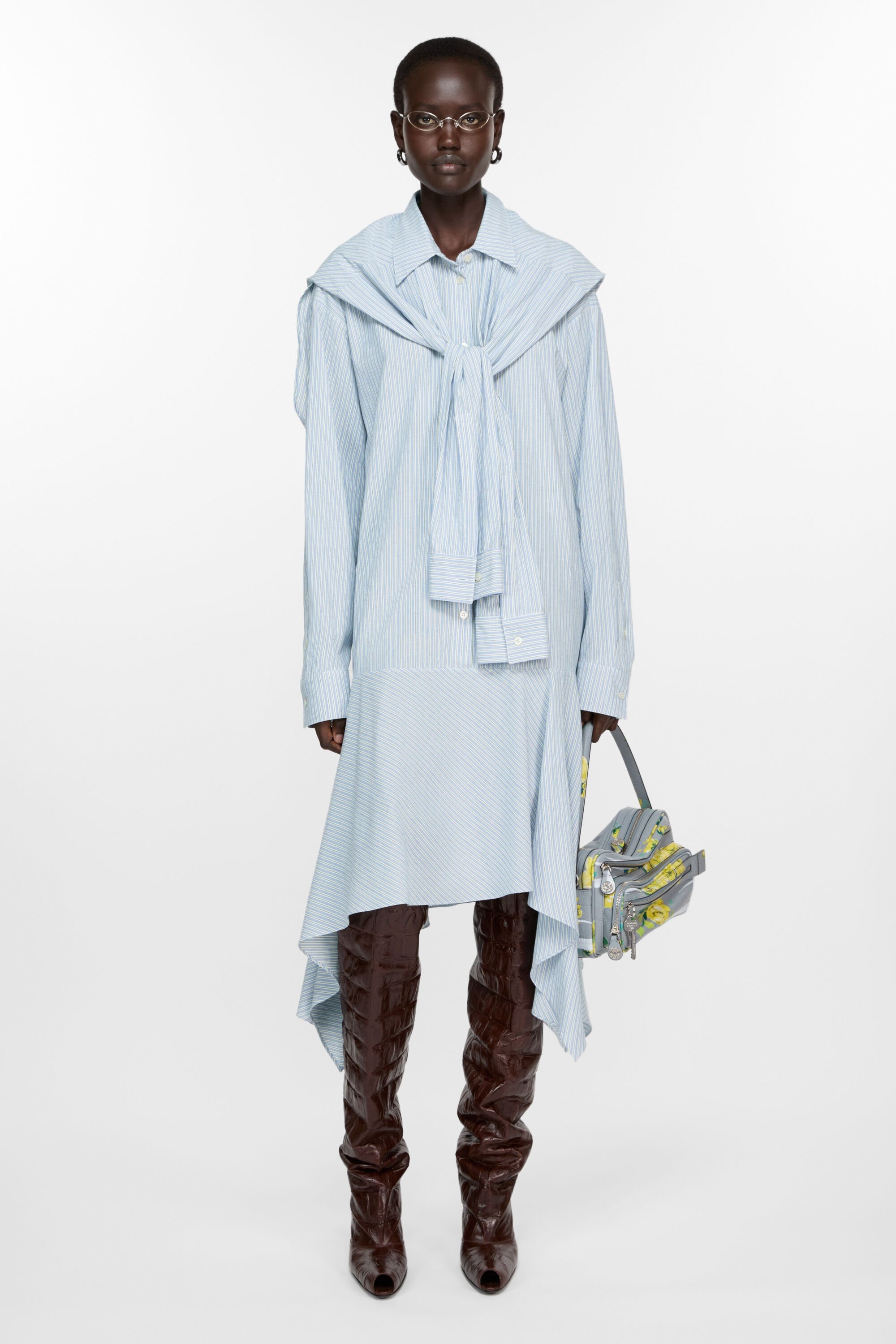 Layered dress - Blue/white - 2