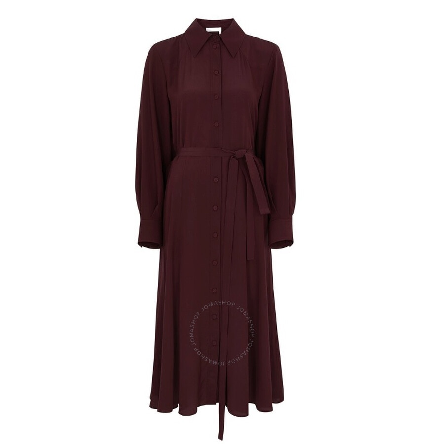 Chloe Obscure Purple Long-Sleeve Midi Shirt Dress - 1