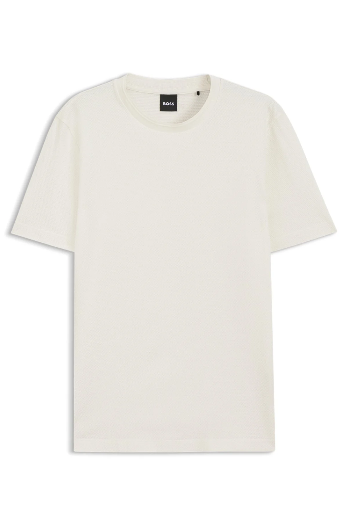 BUBBLE-JACQUARD STRUCTURE T-SHIRT IN A COTTON BLEND - 1