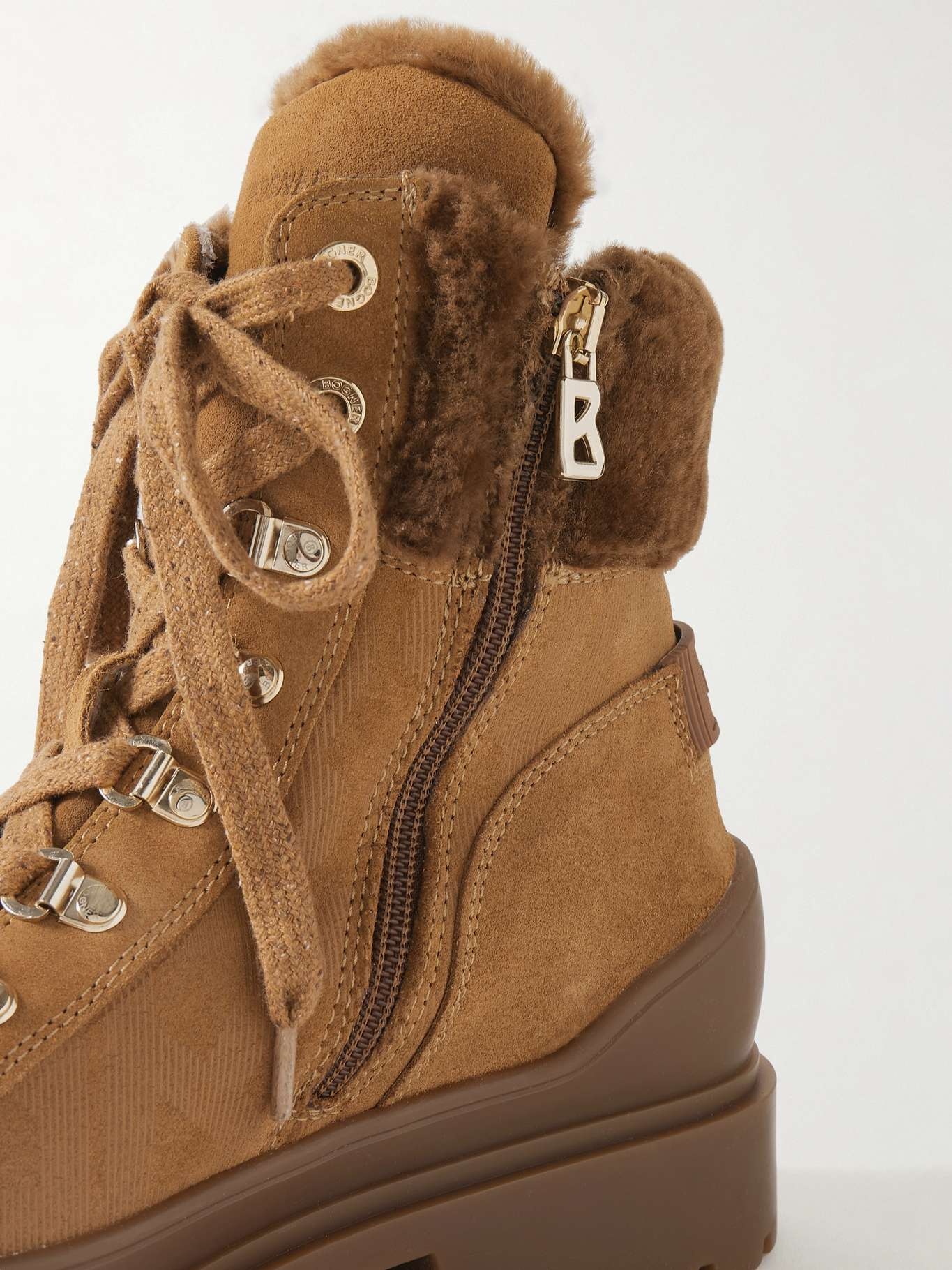 St. Moritz 18 shearling-lined suede ankle boots - 4