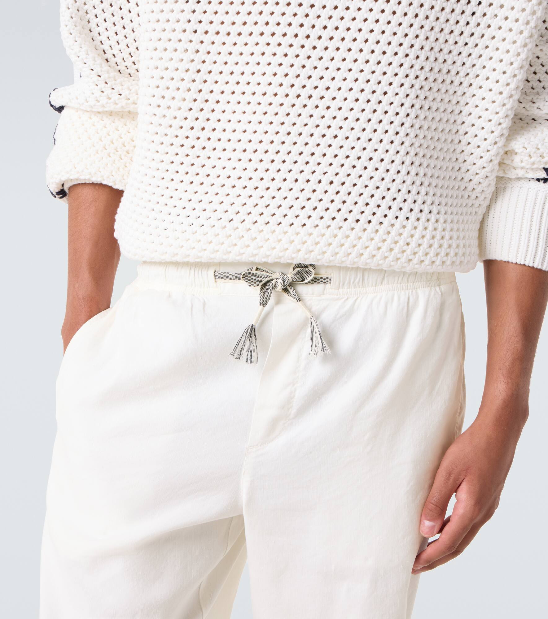 Sonoran linen-blend straight pants - 5
