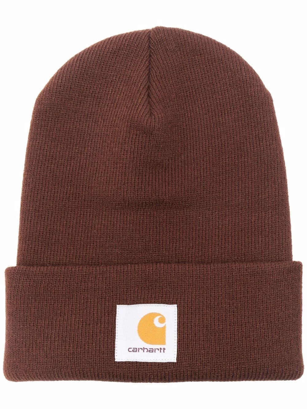 logo-patch knitted beanie - 1