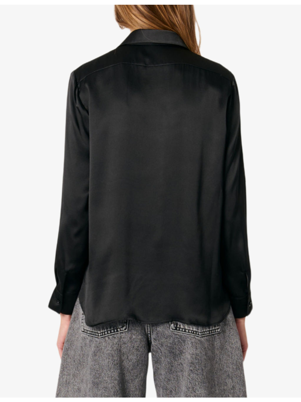 Relaxed-fit long-sleeved silk shirt - 4