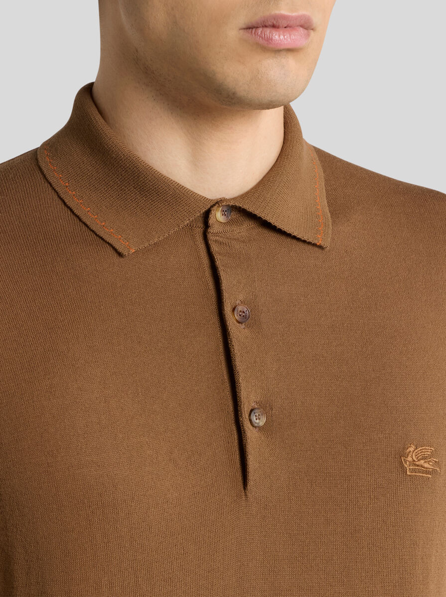 COTTON POLO SHIRT WITH PEGASO - 3
