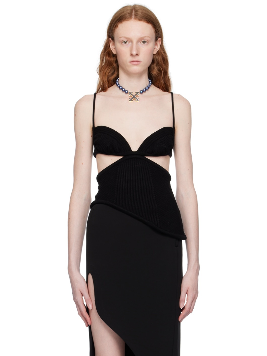 Black Cutout Tank Top - 1