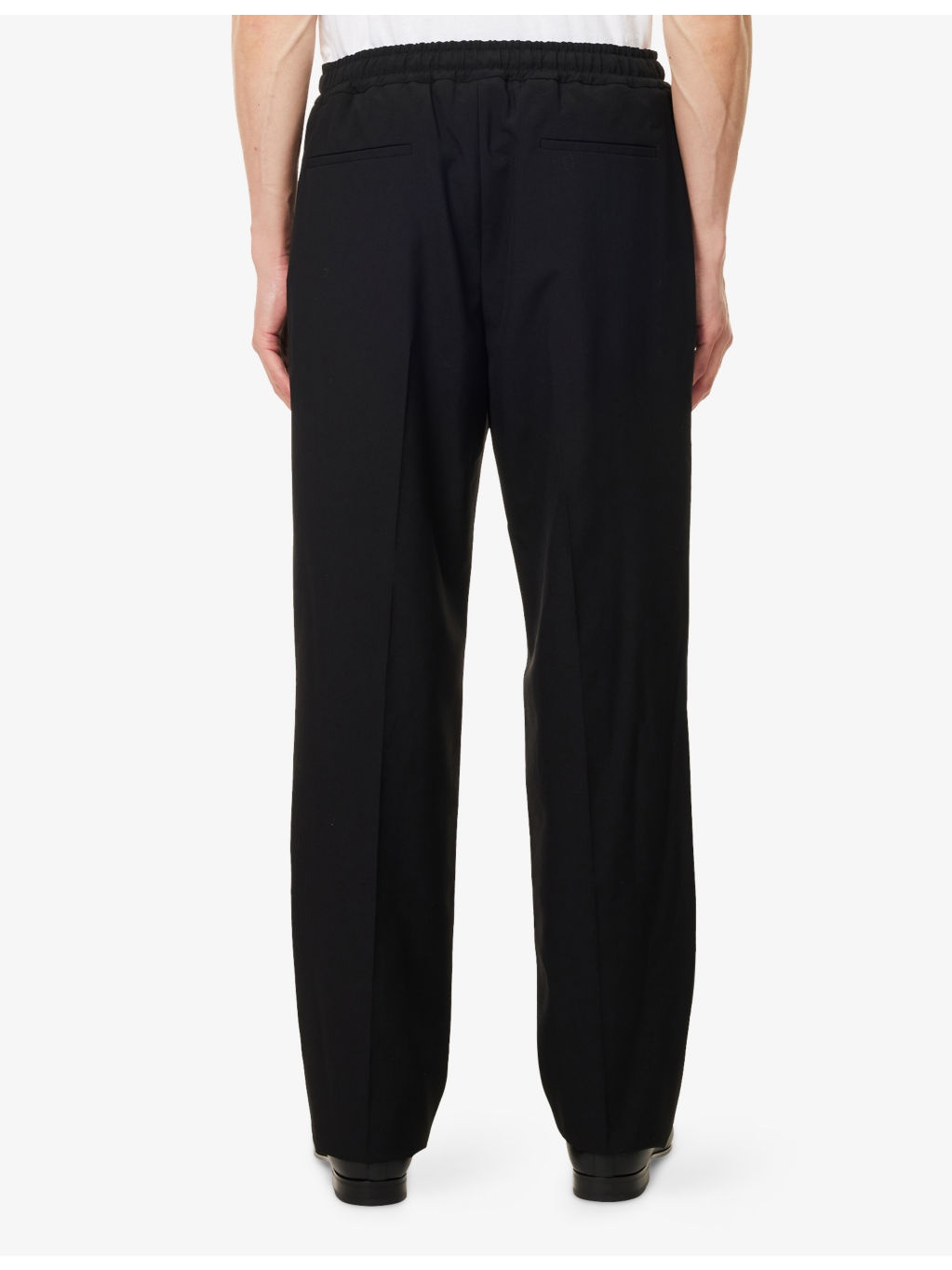 Drawstring Tapered-Leg Wool Trousers - 4