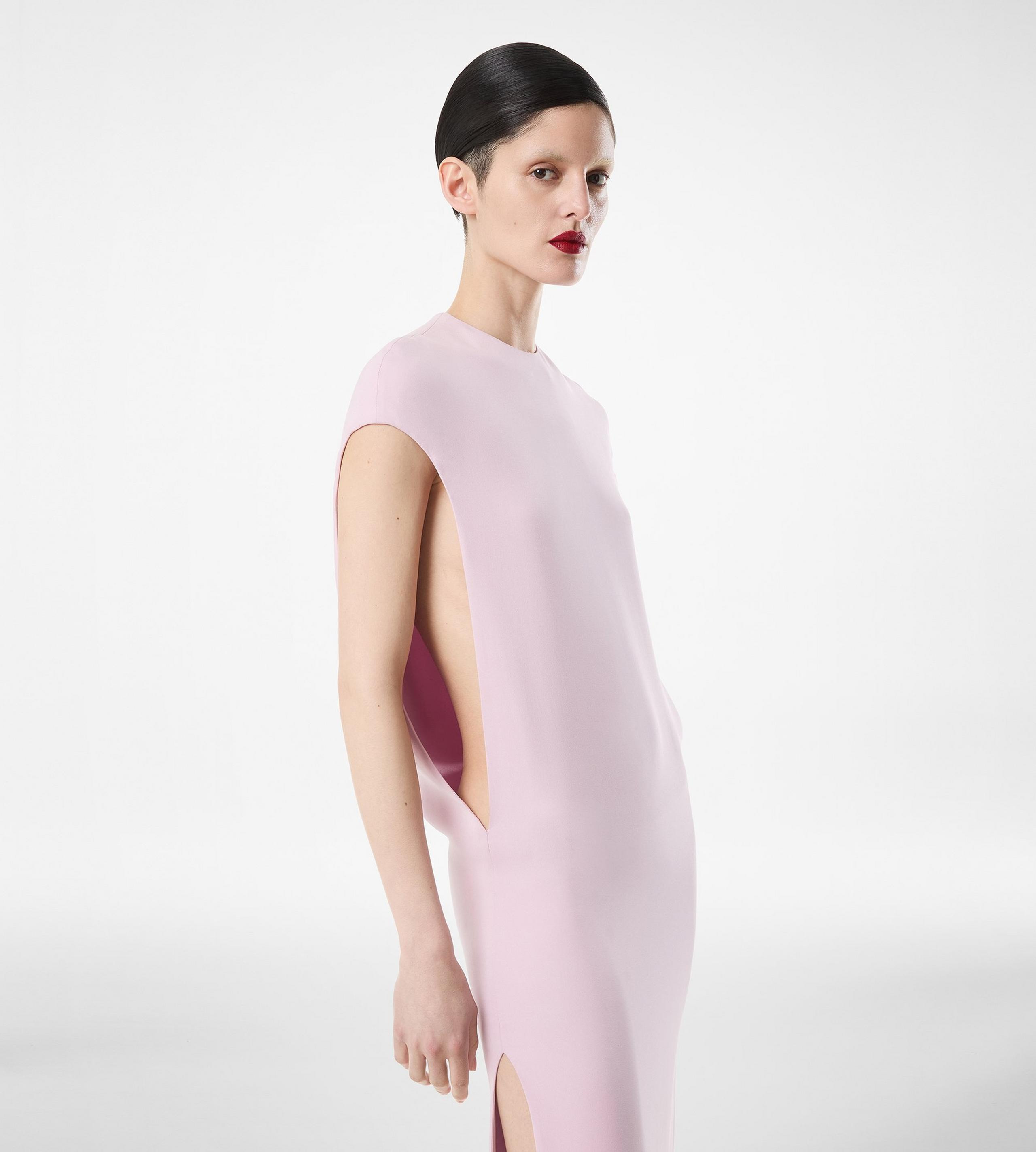 SILK DOUBLE GEORGETTE STRETCH EVENING DRESS - 4