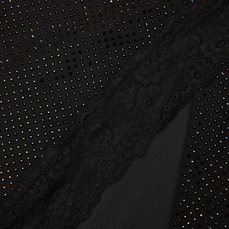 Black Rhinestone Midi Skirt 5