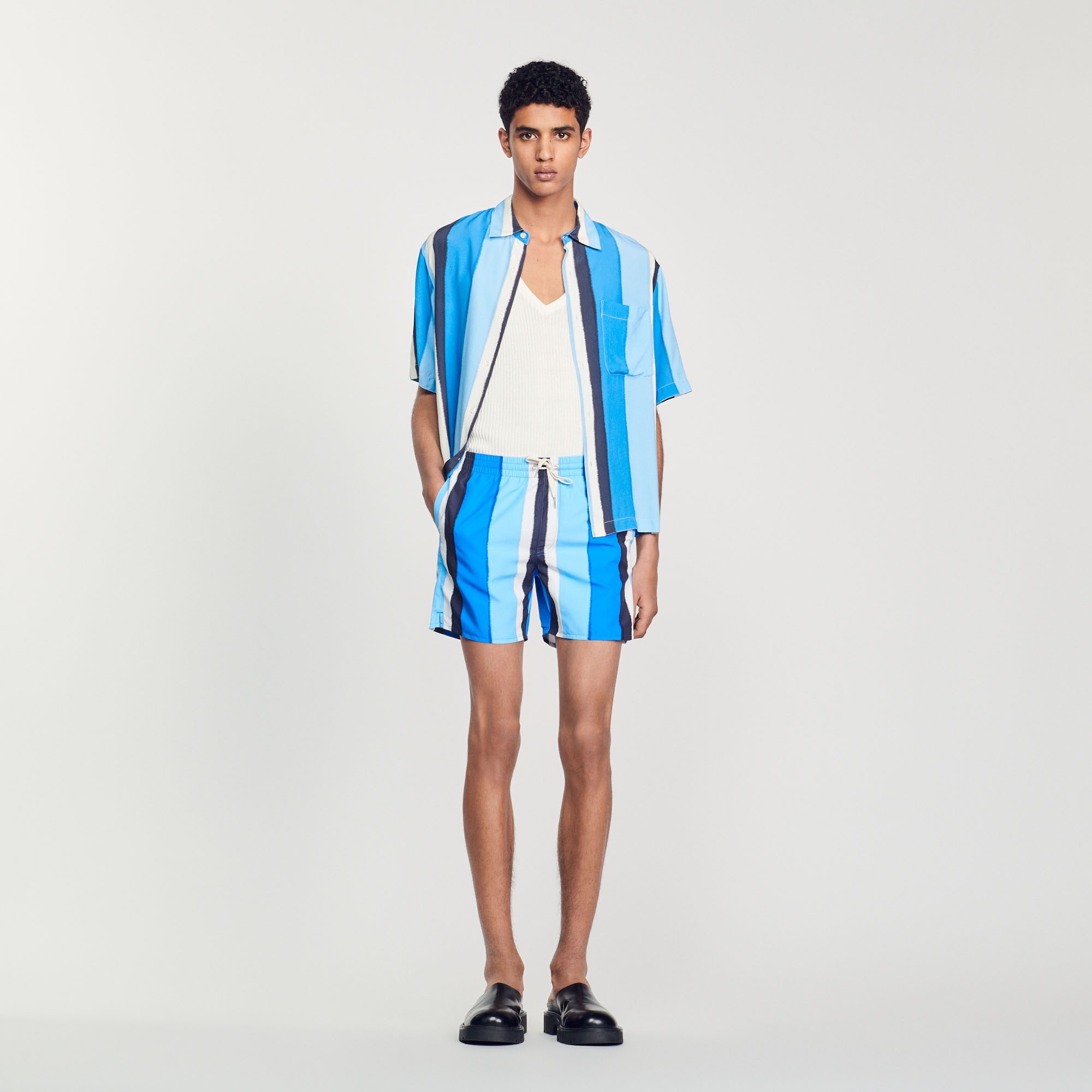 Printed striped swim shorts - 2