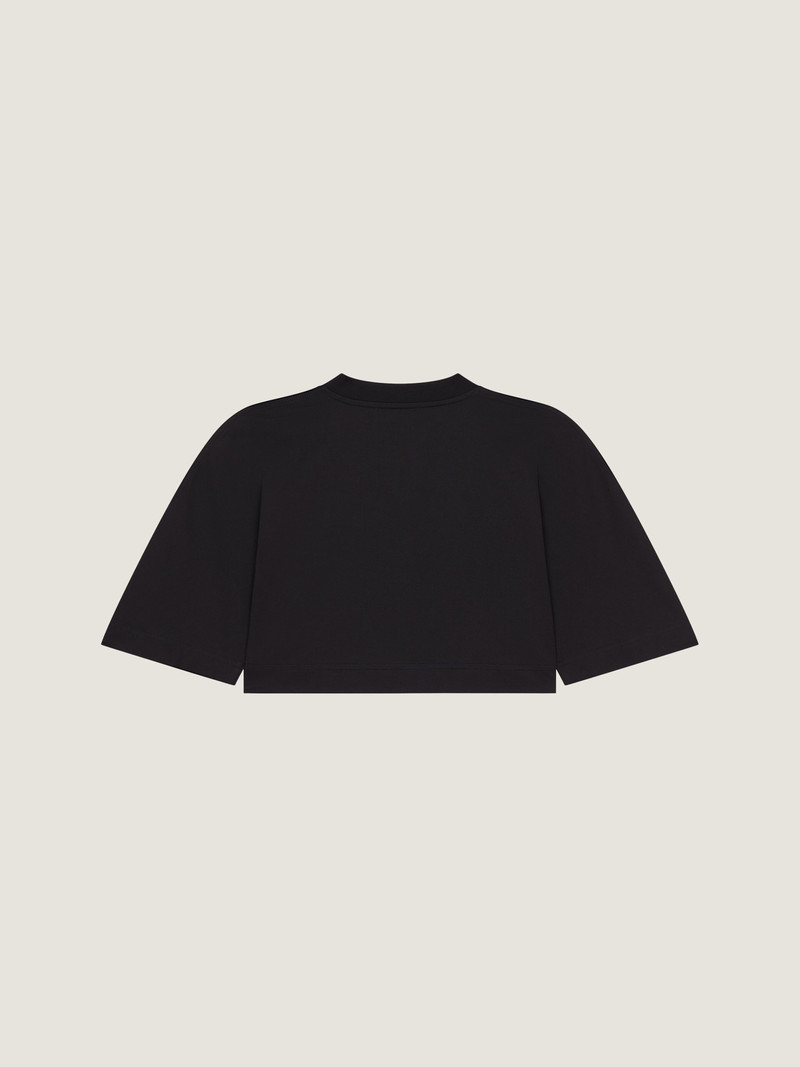 CROPPED COCOON T-SHIRT IN COTTON WITH GIVENCHY TAPE PRINT 3