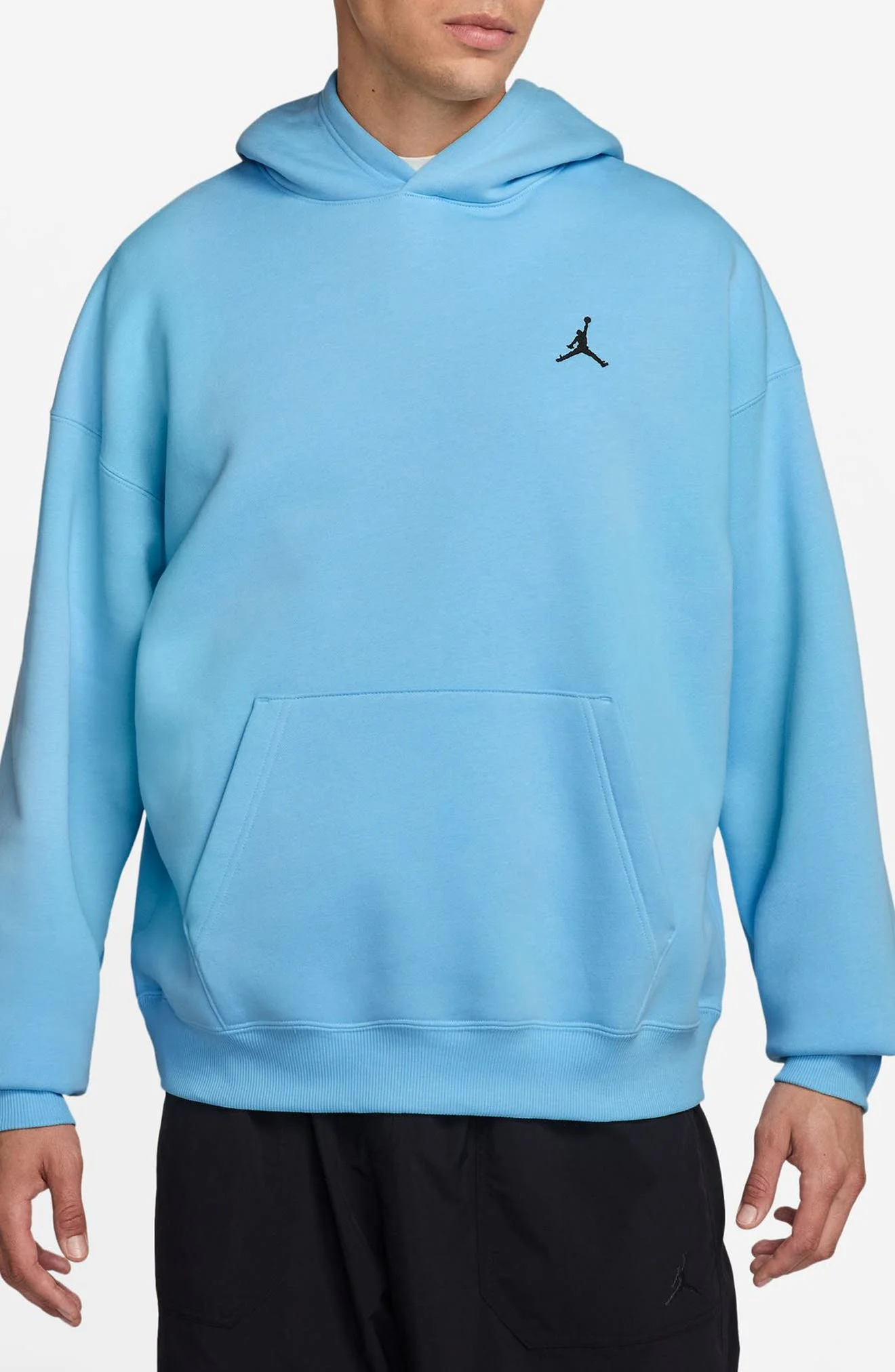 Jordan Brooklyn Oversize French Terry Hoodie in Blue Chill/Black at Nordstrom - 1