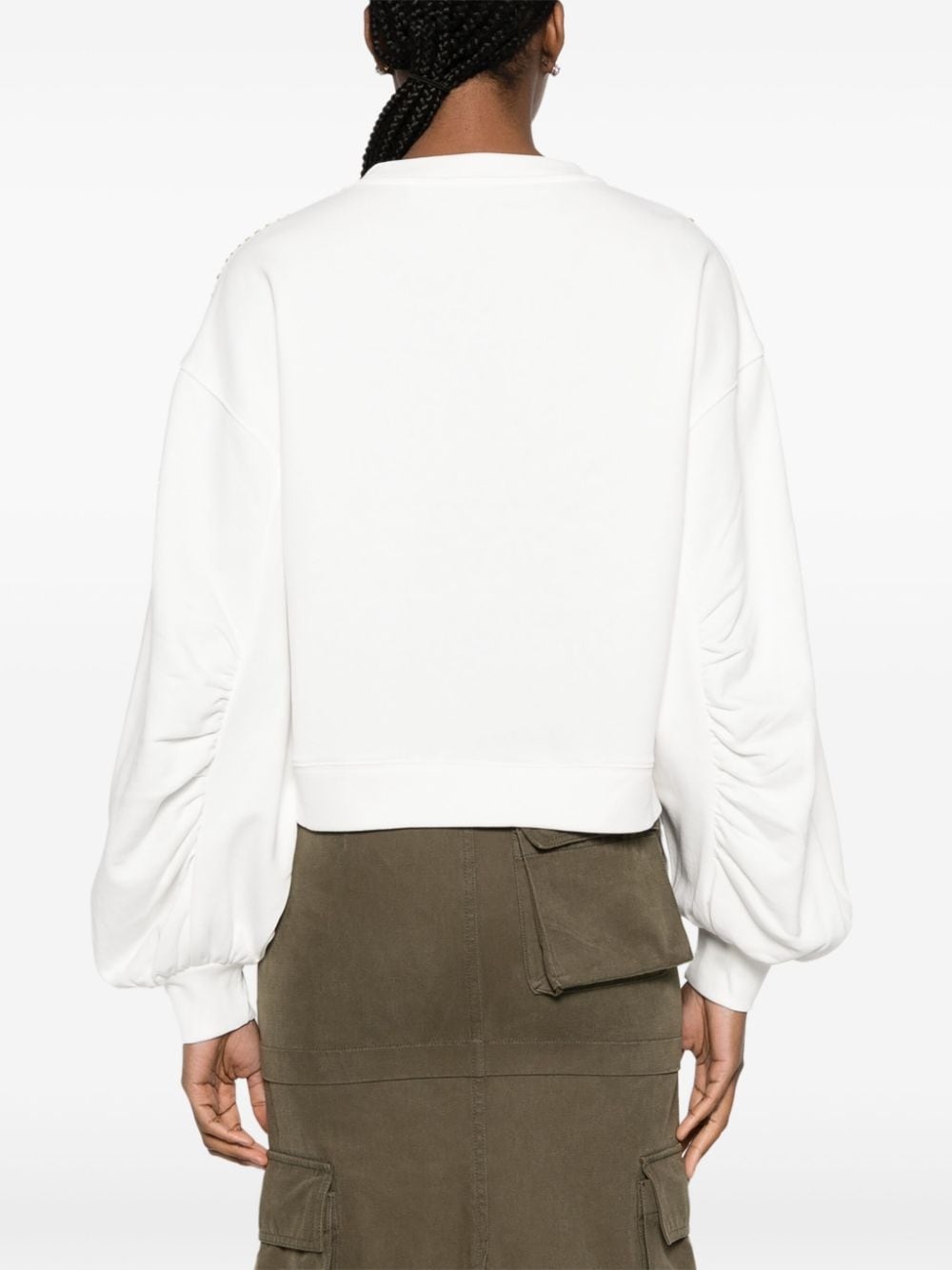 logo-print crystal-embellished sweatshirt - 4