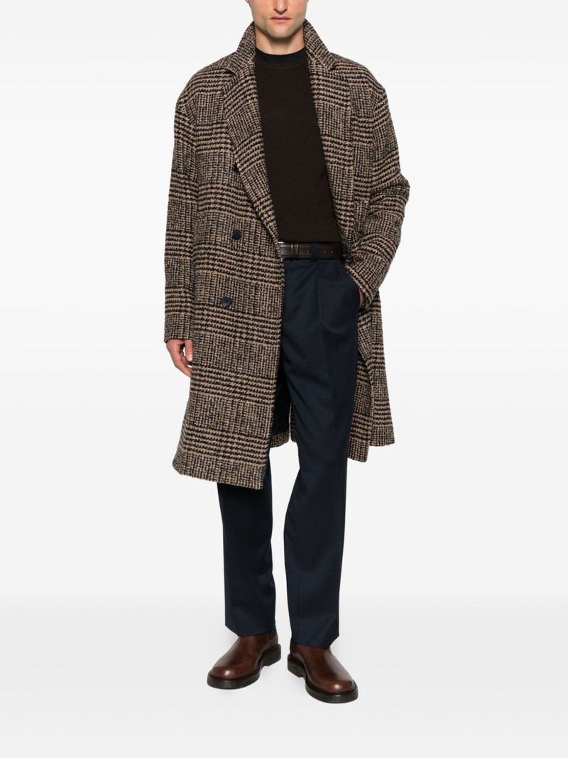 Herno double-breasted check coat outlook