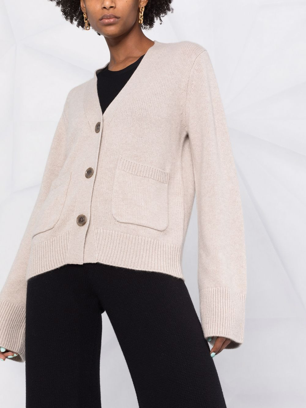 button-down knit cardigan - 5