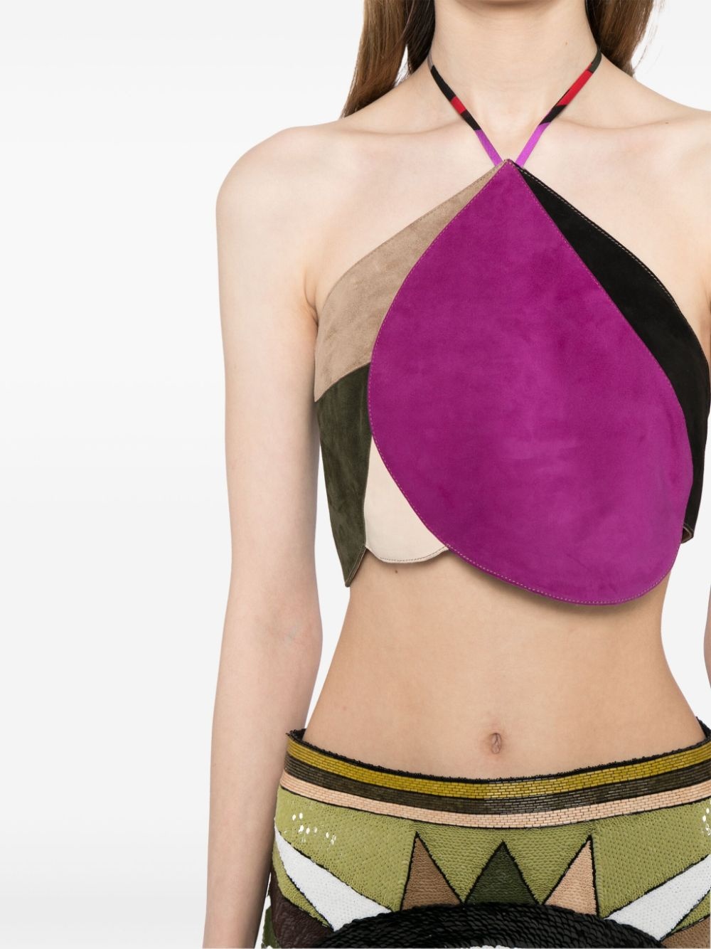 Goccia suede crop top - 5