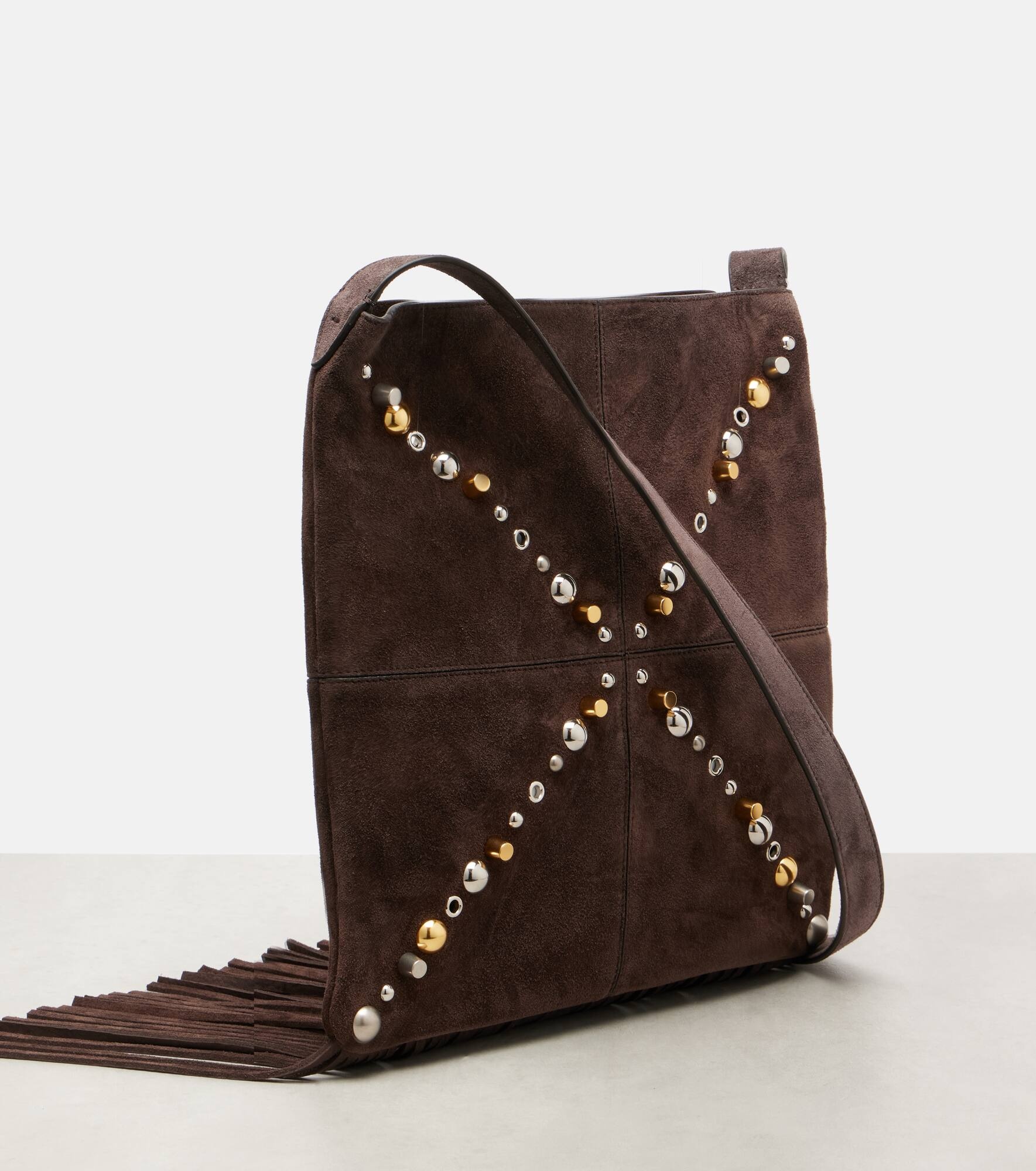 Nellcôte embellished suede shoulder bag - 4
