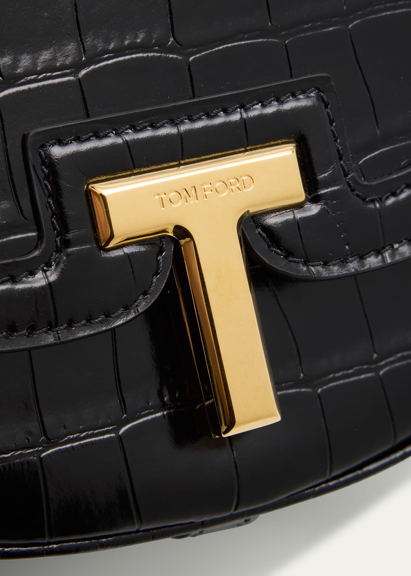 Wallis Mini Flap Shoulder Bag in Shiny Croc-Embossed Leather - 5