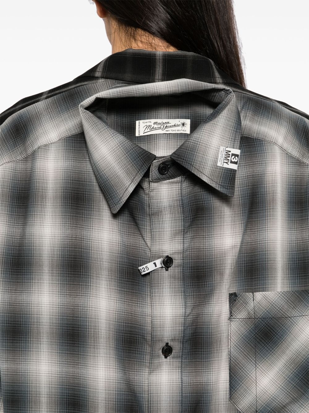 double layered check shirt - 5