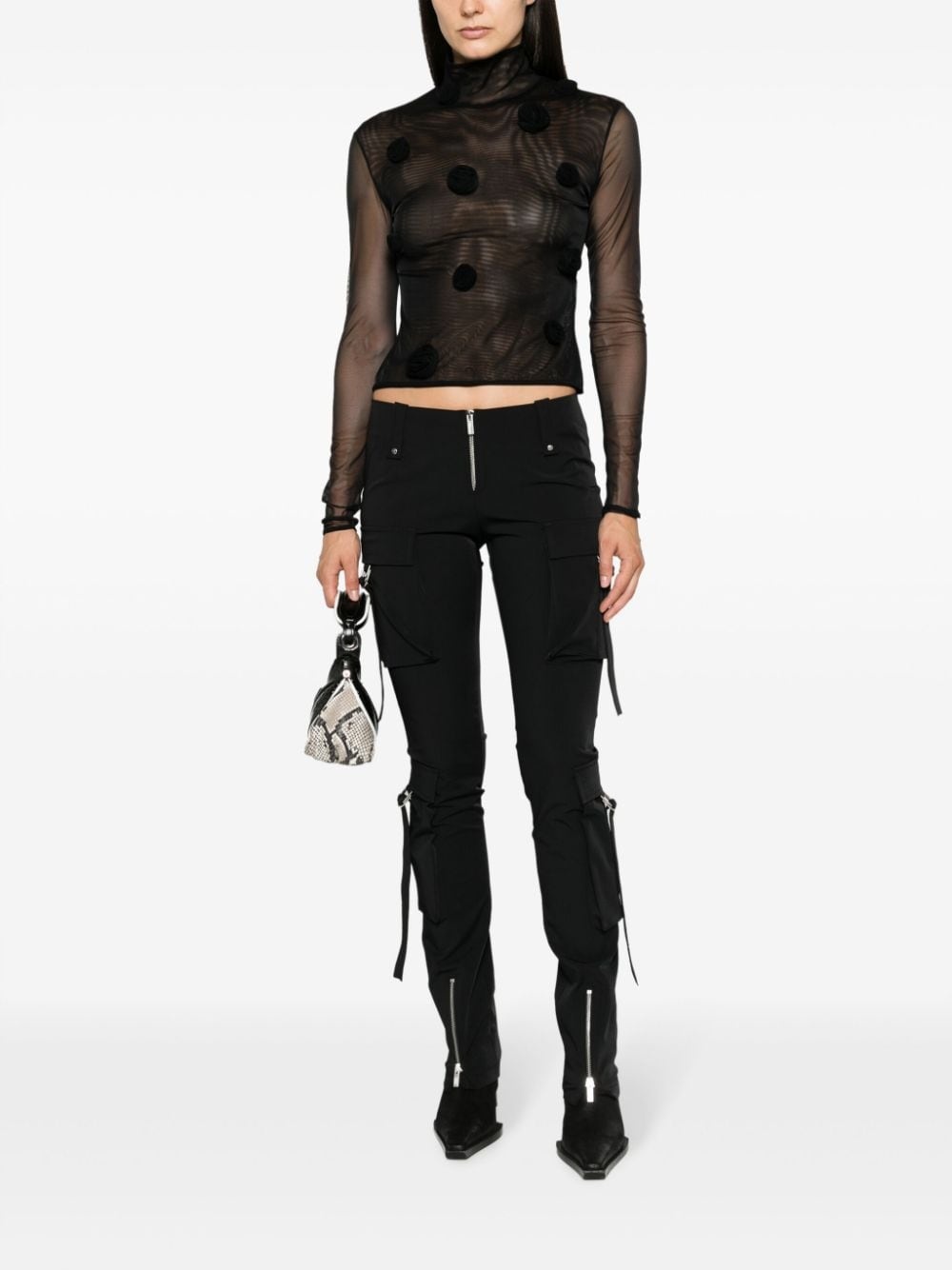 low-rise skinny cargo trousers - 2