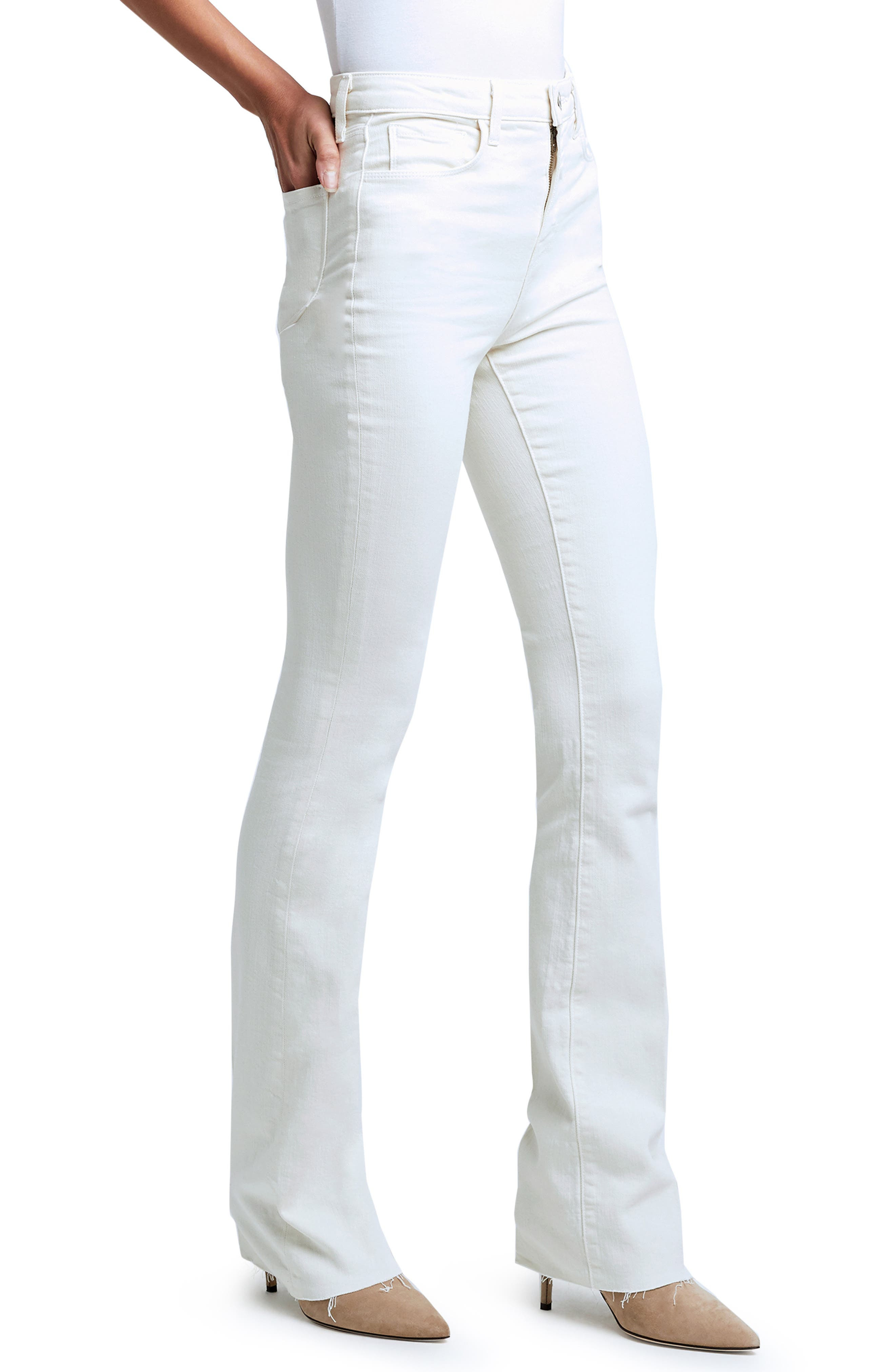 L'AGENCE Ruth High Rise Straight Leg Jeans in Vintage White at Nordstrom - 3