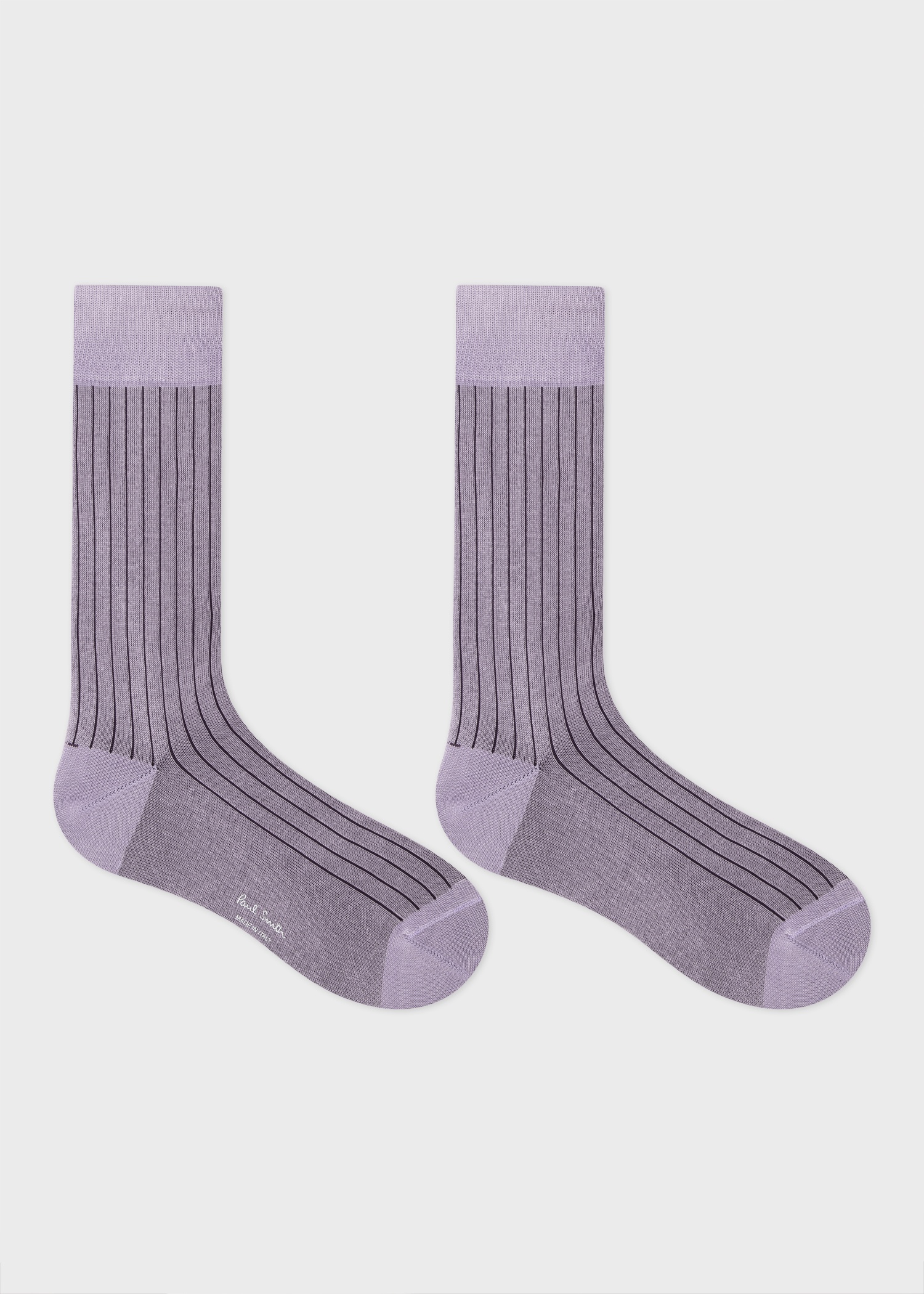 Light Purple Ribbed Cotton-Blend Socks - 2