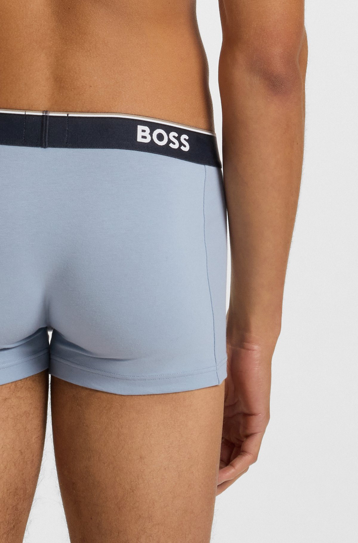 THREE-PACK OF STRETCH-COTTON TRUNKS WITH LOGO WAISTBANDS - 5