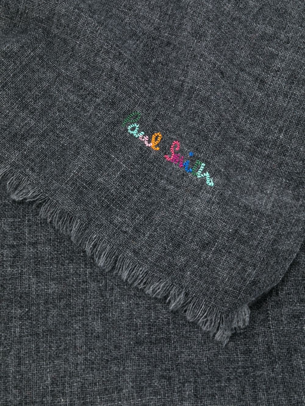 embroidered logo scarf - 3