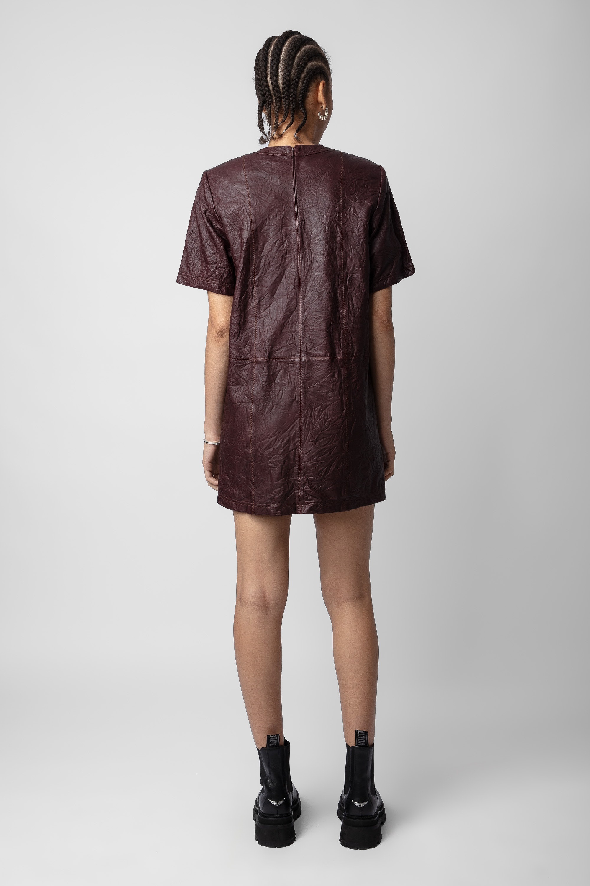Riddy Crinkled Leather Dress - 5