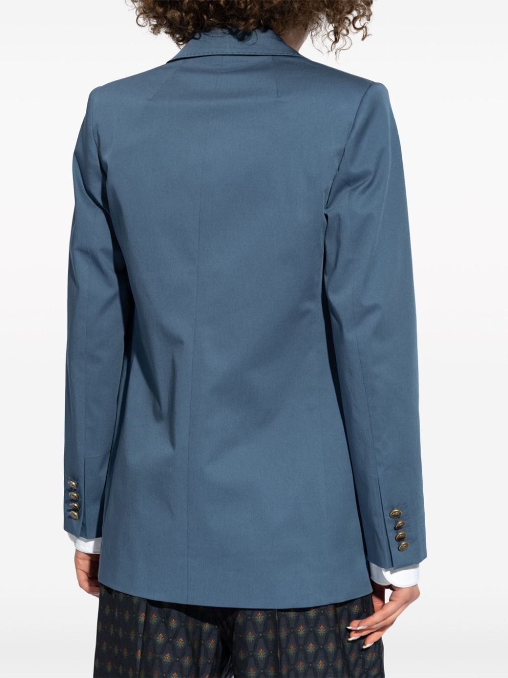 single-breasted cotton blazer - 4