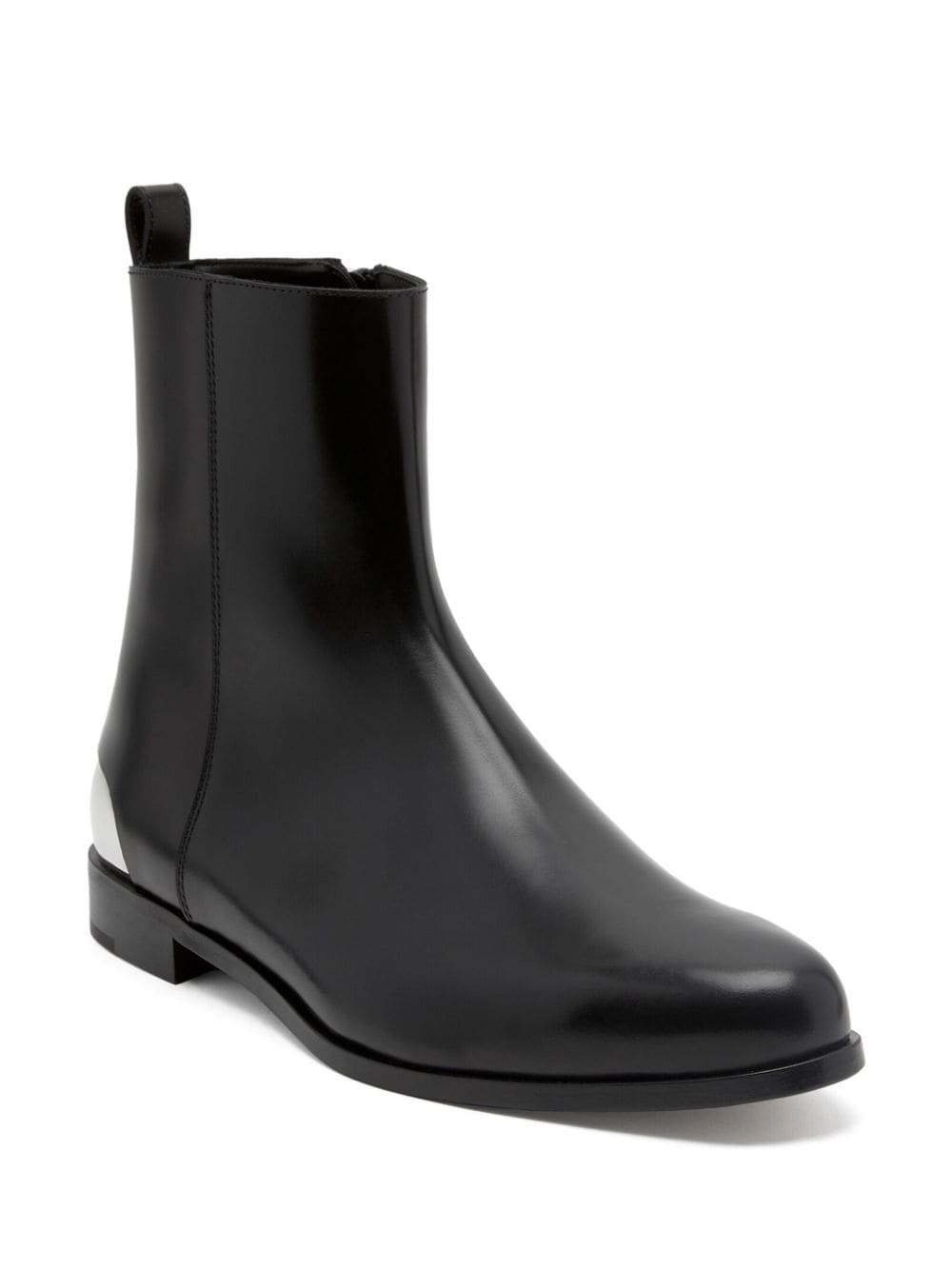 metal-heel leather boots - 4