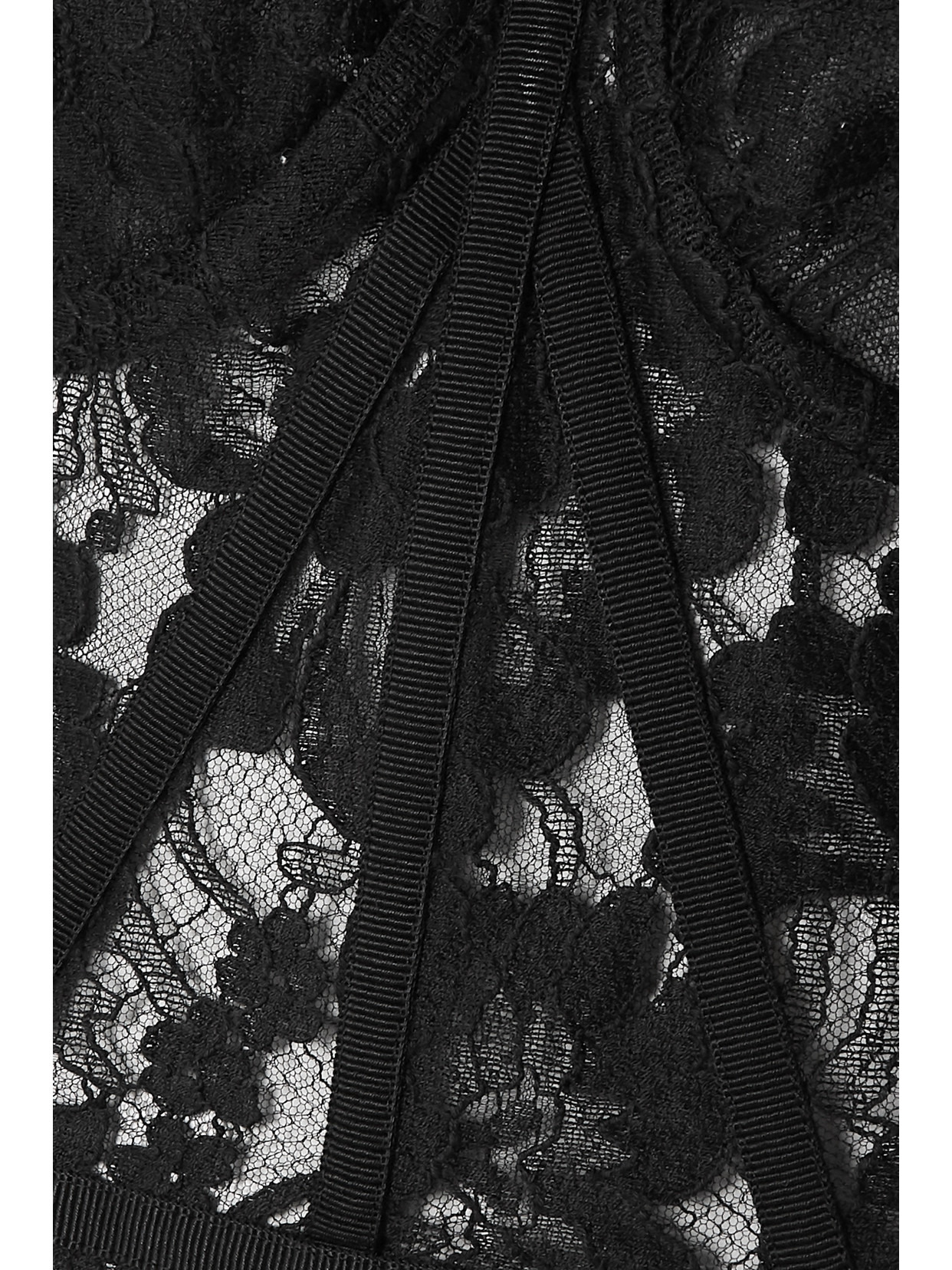 Grosgrain-trimmed Lace Bustier Top - 5
