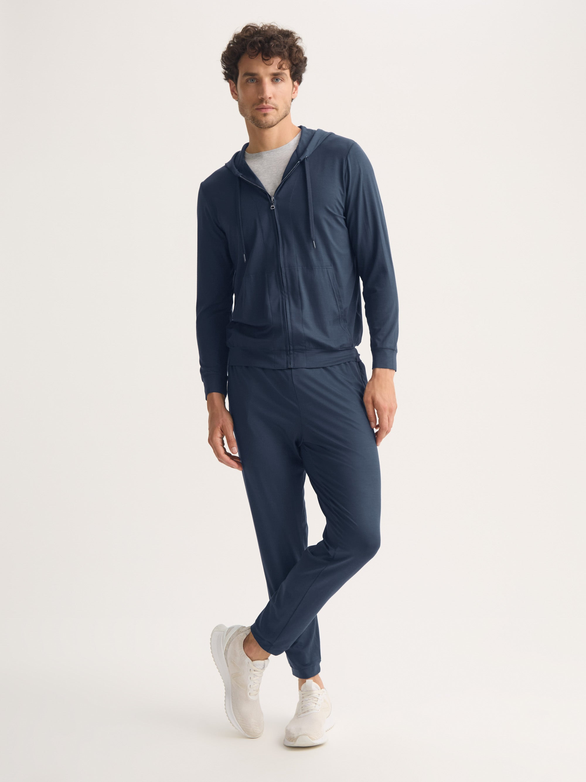 Men's Hoodie Basel Micro Modal Stretch Navy - 3