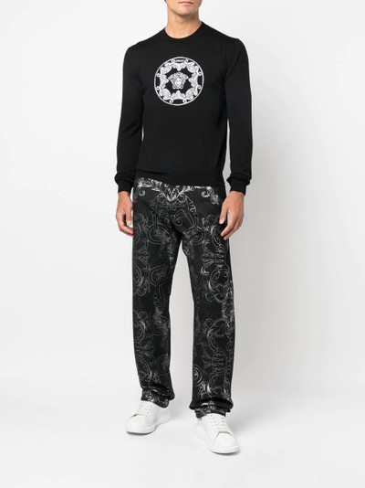 VERSACE Medusa-print detail knit jumper outlook