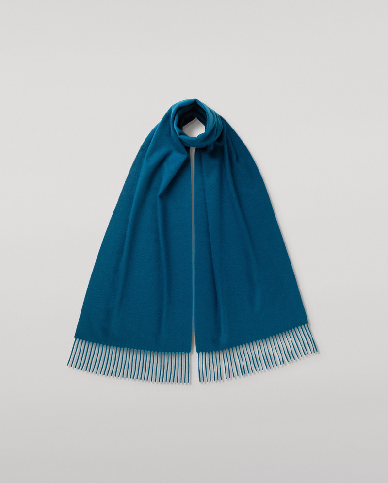 Wide Blue Cashmere Scarf 1