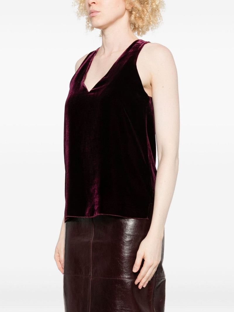 velvet V-neck top 3