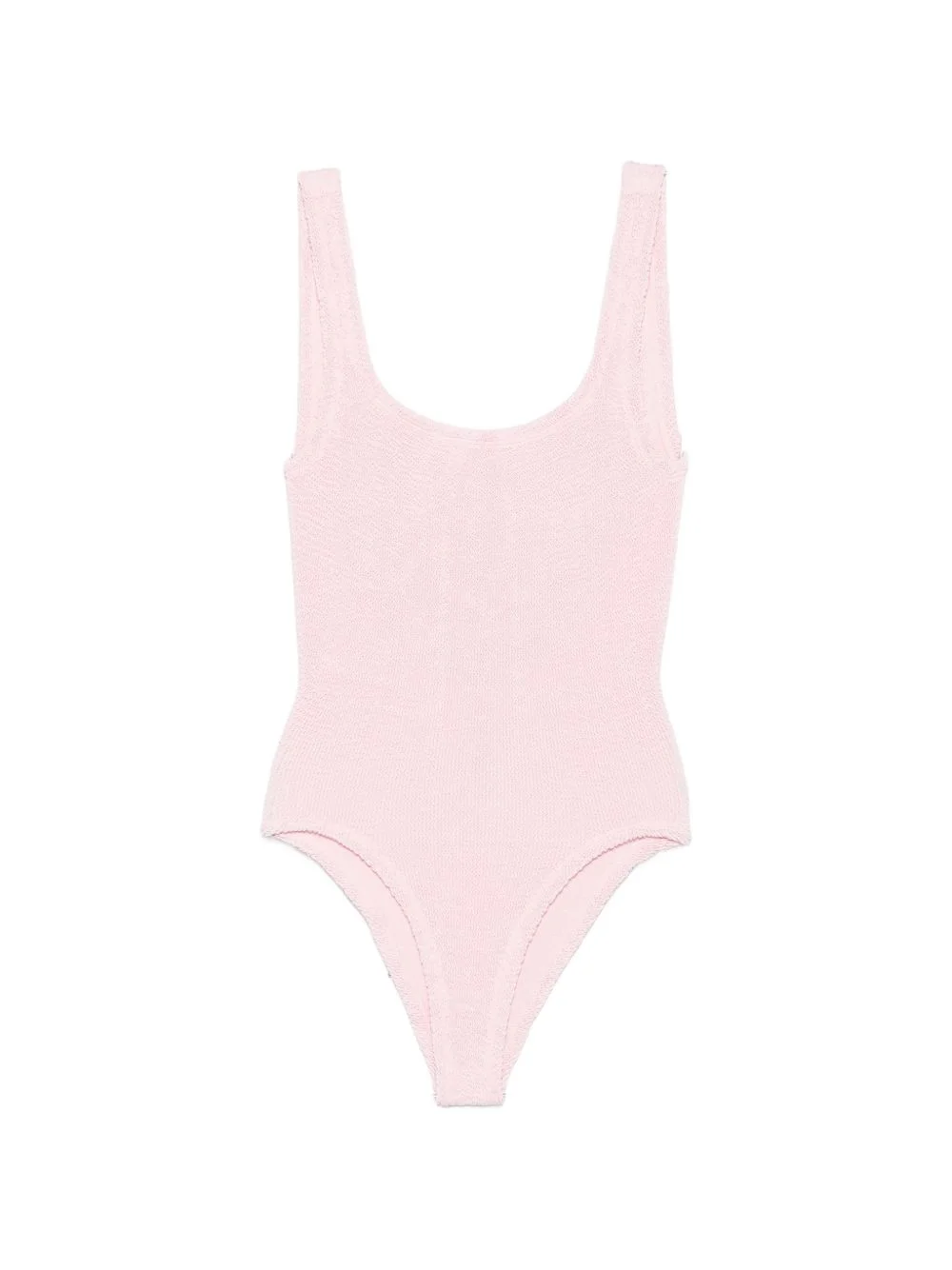 crinkle-effect scoop-neck swimsuit - 1