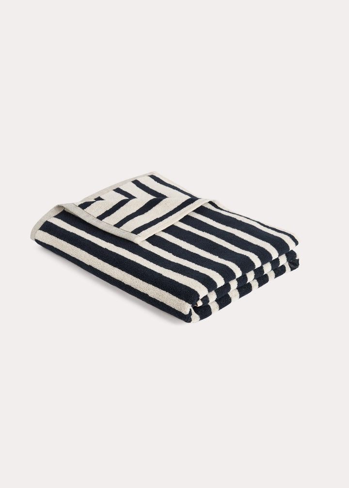 Drawn stripe towel dark navy - 6