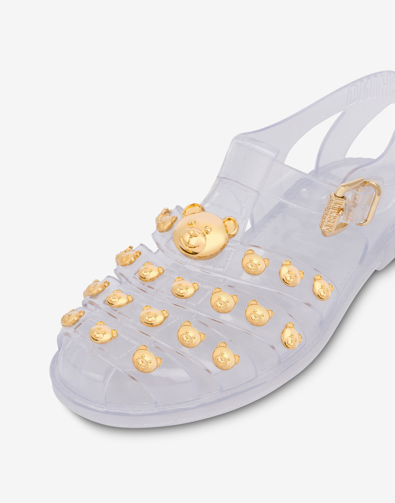 TEDDY STUDS TRANSPARENT JELLY SANDALS 4