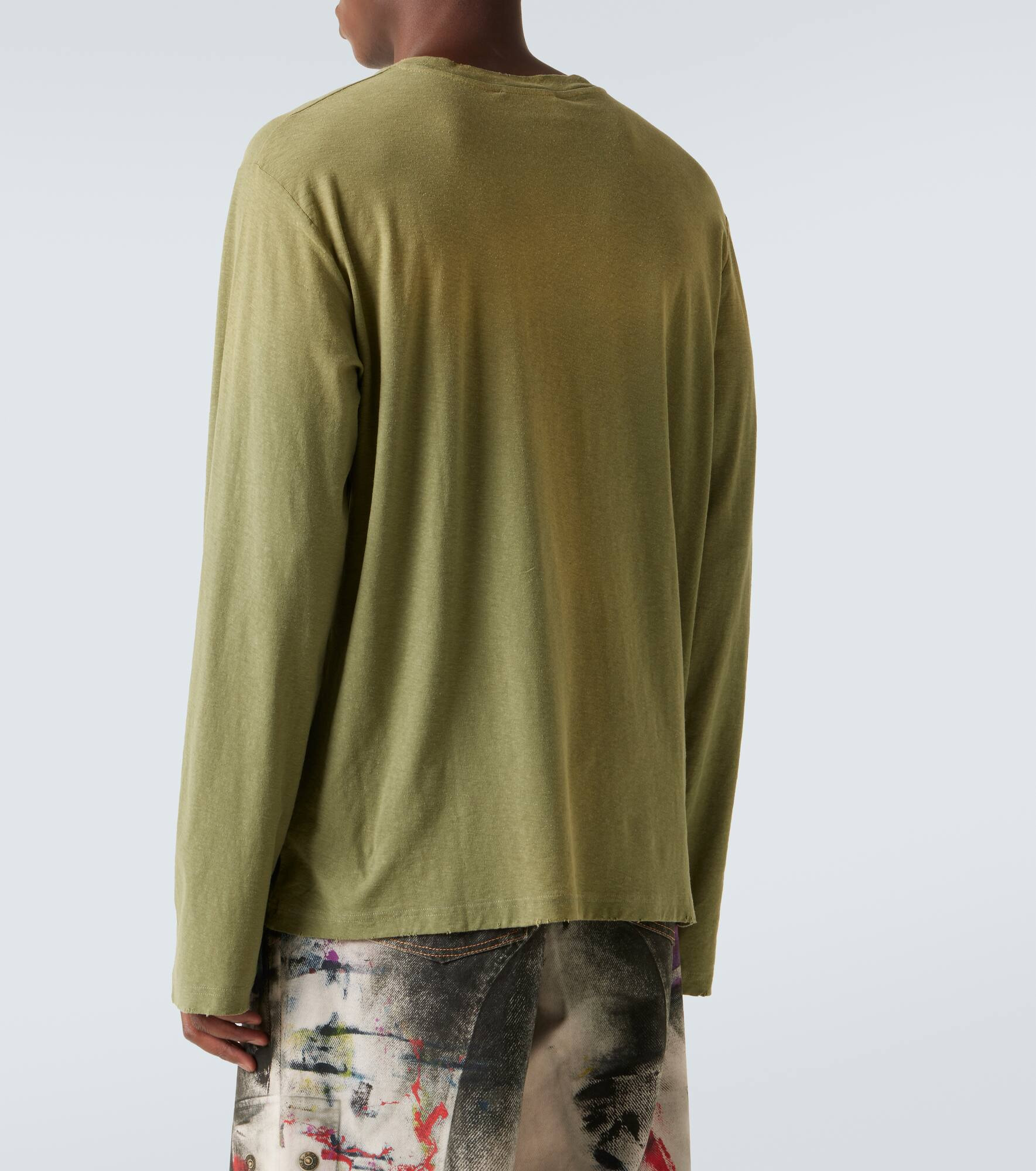 Logo cotton and hemp jersey T-shirt - 4